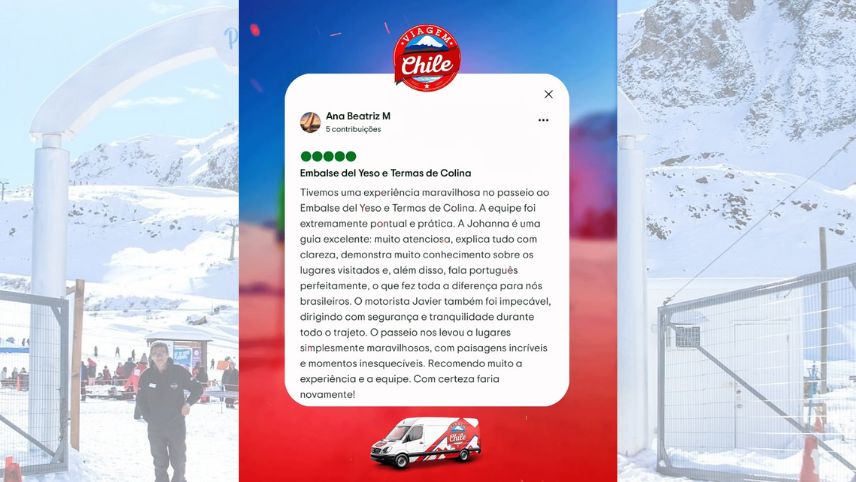 ✨ Cada avaliação como essa nos motiva a continuar entregando experiências inesquecíveis! 🇨🇱❤️