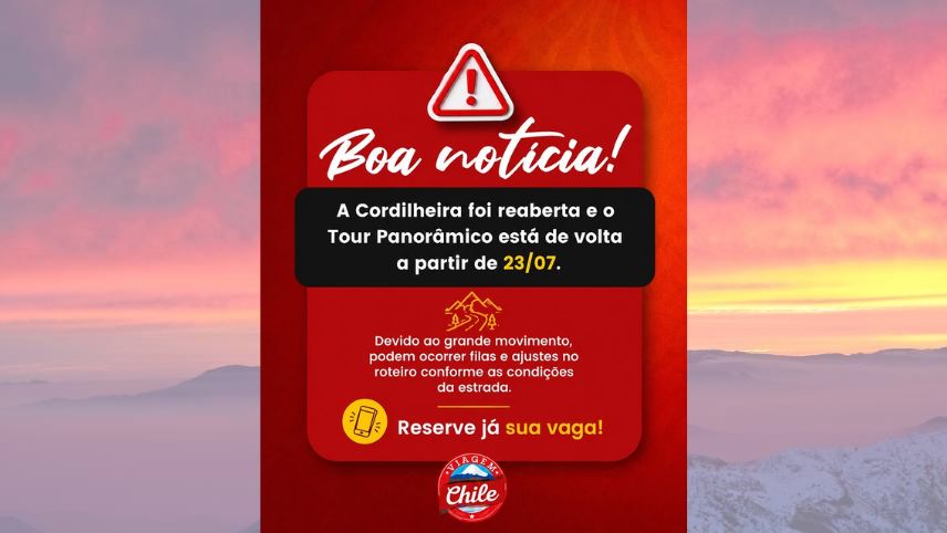 📍 Boa notícia para quem sonha em conhecer a Cordilheira! 🏔️✨